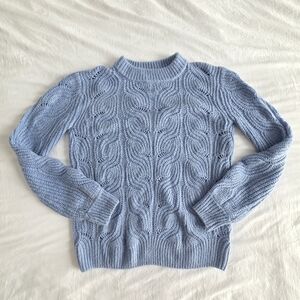Blue Cable Knit Sweater